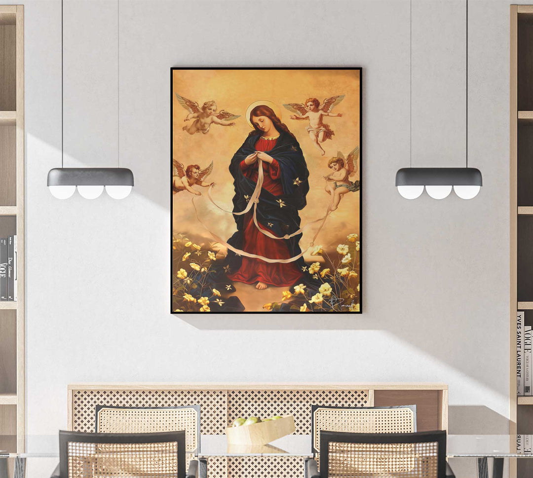 Our Lady Undoer of Knots – Framed Catholic Canvas Art