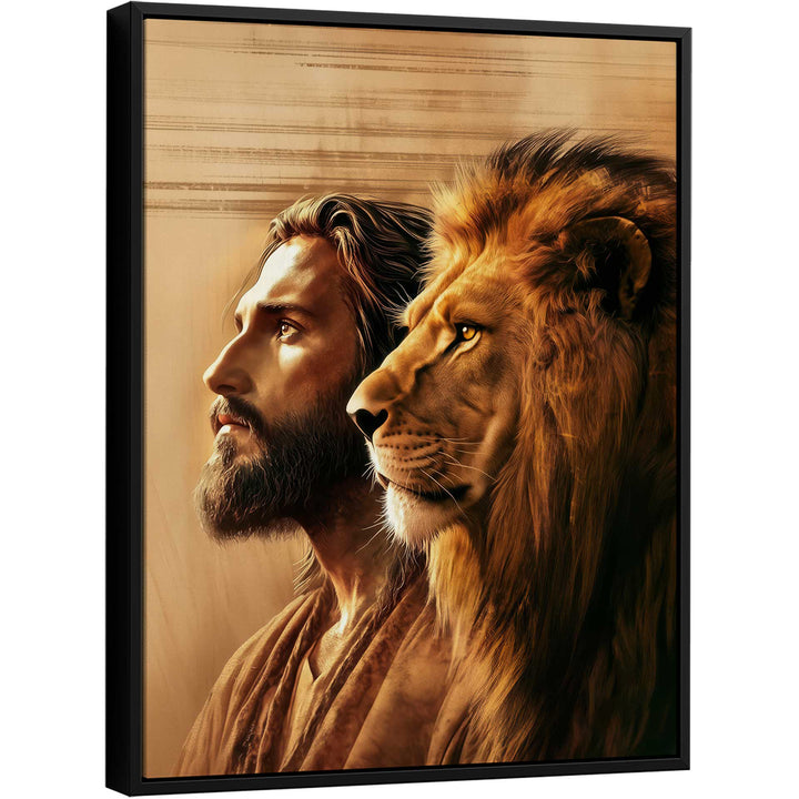 Lion of Judah and Jesus Christ Religious Catholic Canvas Print