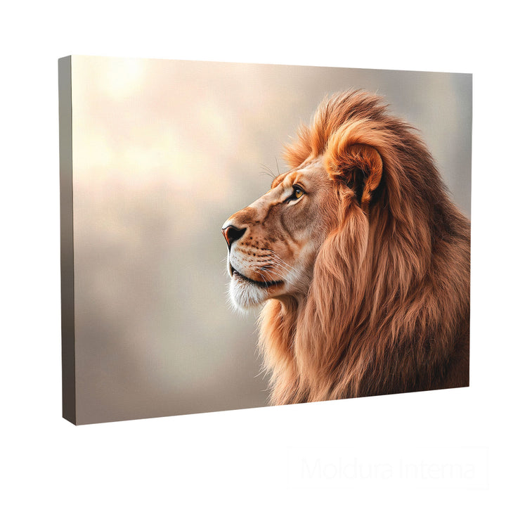 Majestic Lion Profile Canvas – Minimalist Safari Wall Art