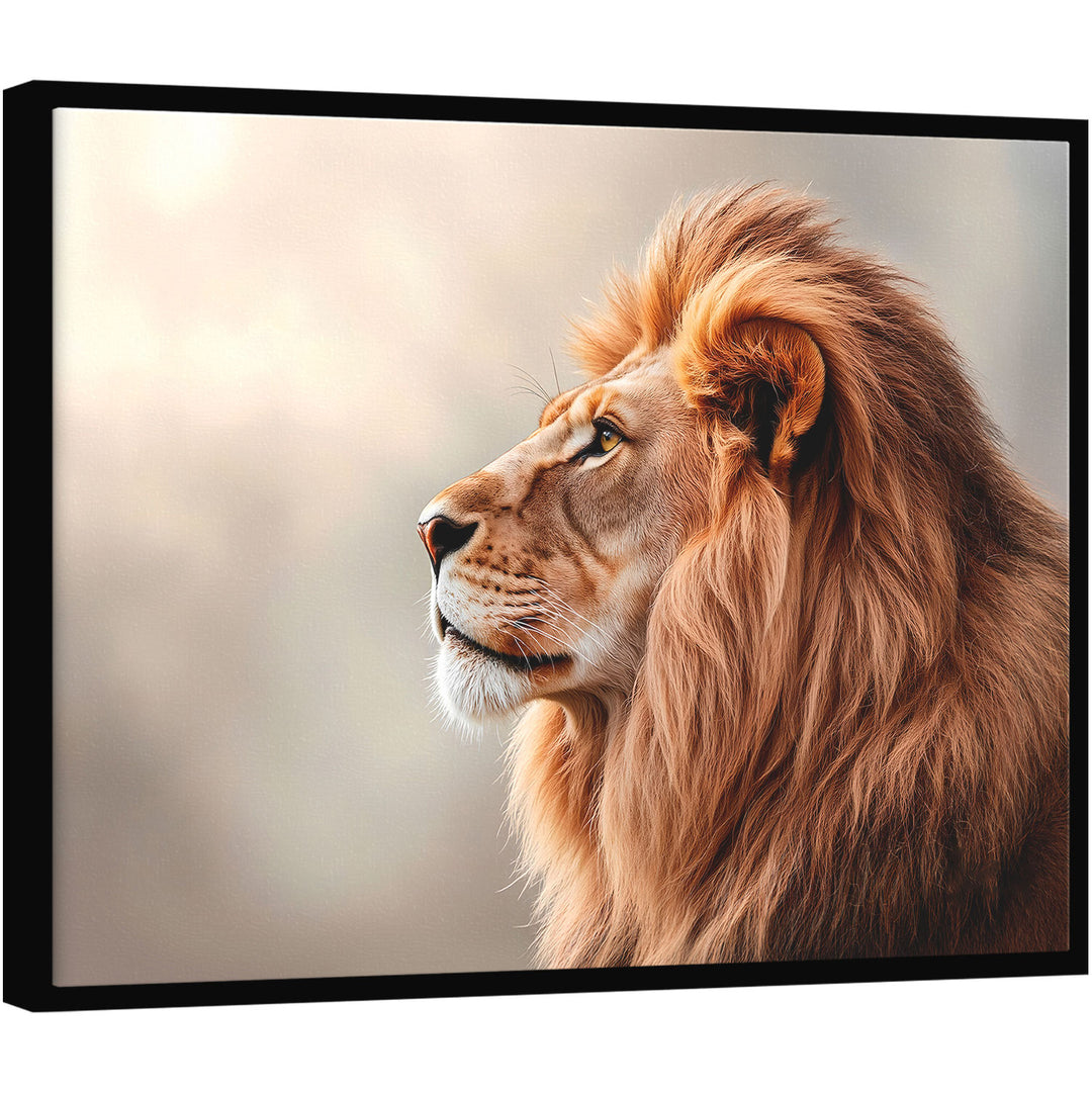 Majestic Lion Profile Canvas – Minimalist Safari Wall Art