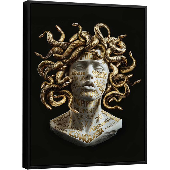 Golden Medusa Canvas – Modern Mythical Wall Art