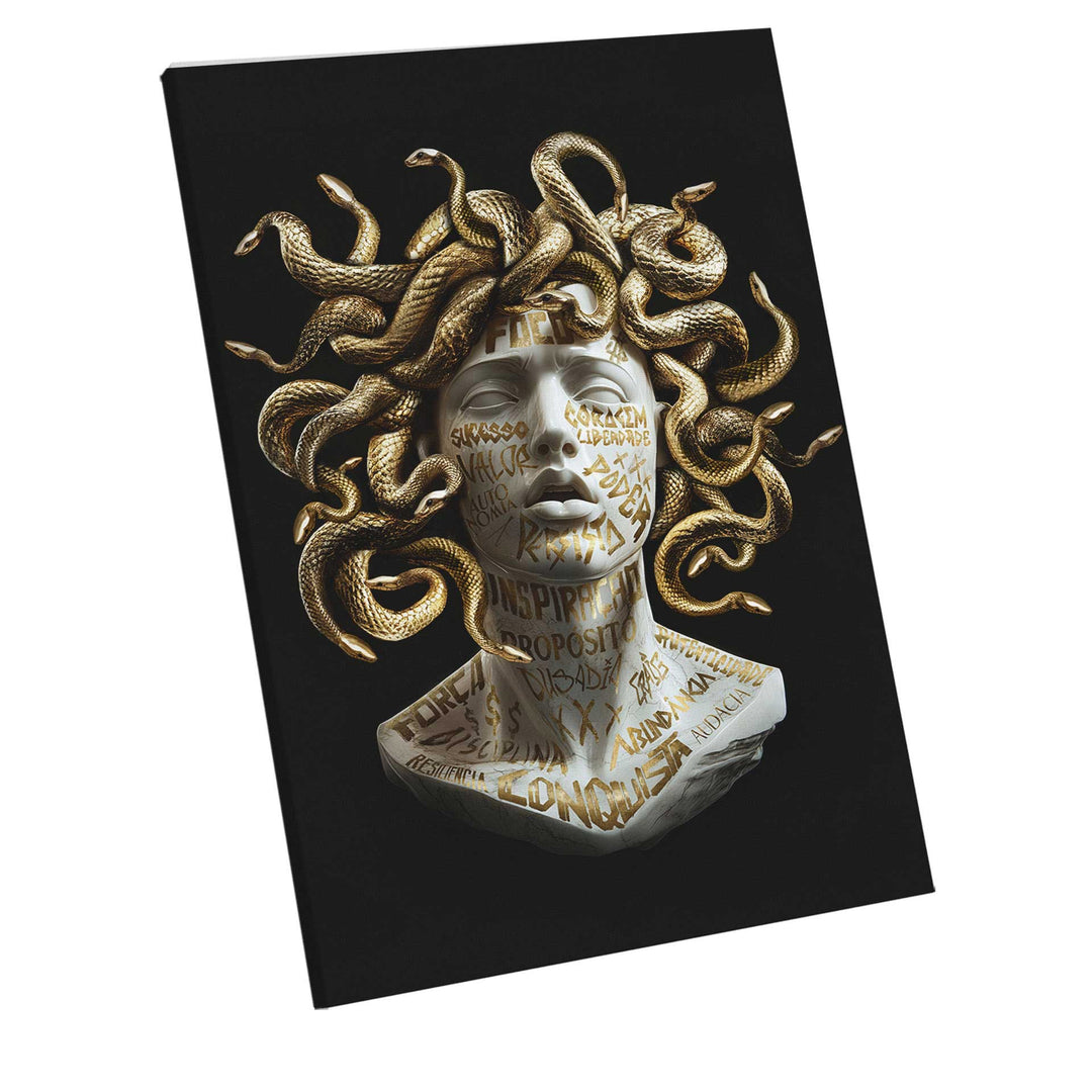 Golden Medusa Canvas – Modern Mythical Wall Art