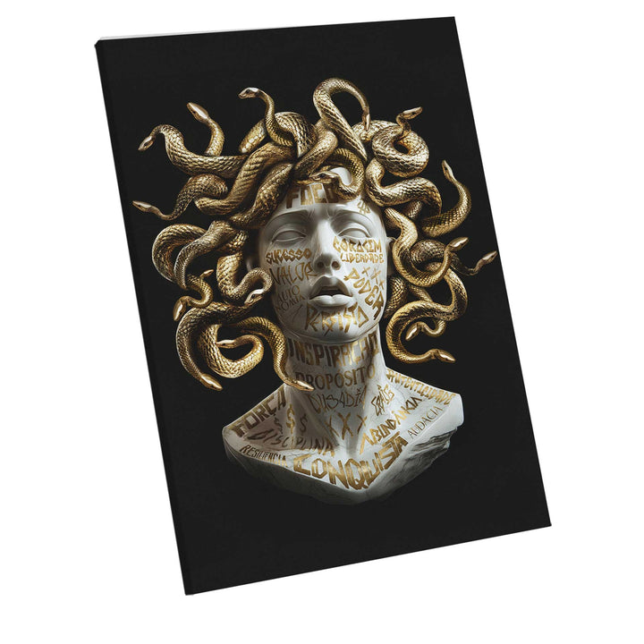 Golden Medusa Canvas – Modern Mythical Wall Art