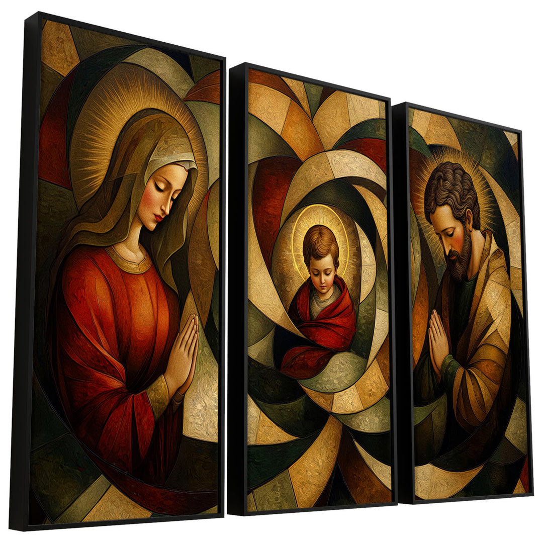 Holy Family Cubism Art 3 Piece