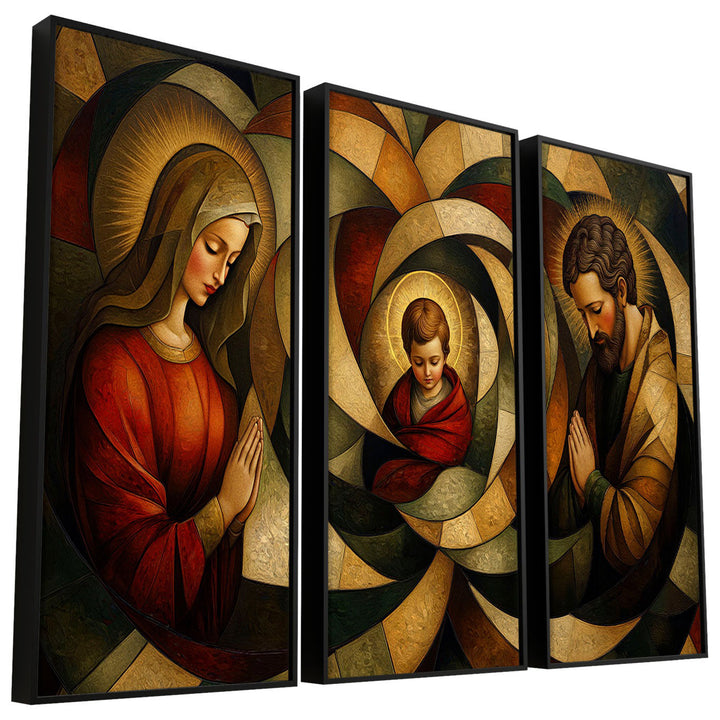 Holy Family Cubism Art 3 Piece