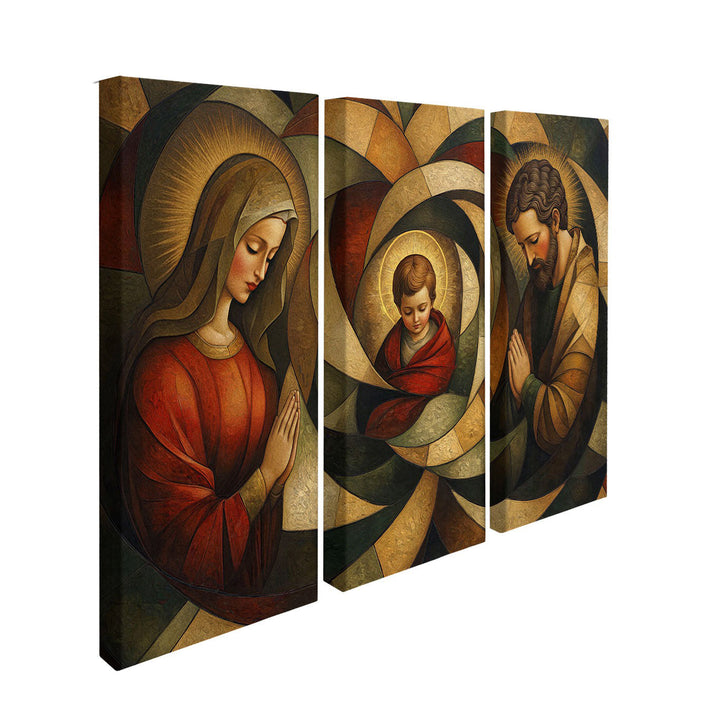 Holy Family Cubism Art 3 Piece