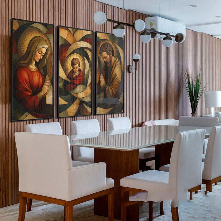 Holy Family Cubism Art 3 Piece