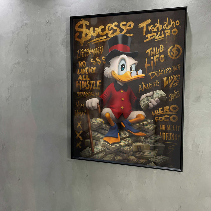 Donald Duck Success Money Pop Graffiti Wall Art