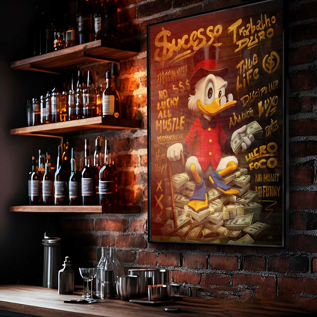 Donald Duck Success Money Pop Graffiti Wall Art