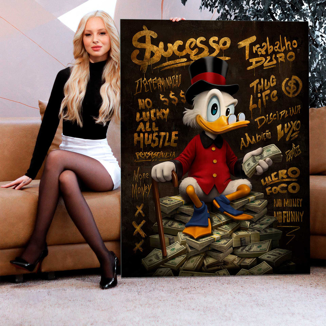 Donald Duck Success Money Pop Graffiti Wall Art
