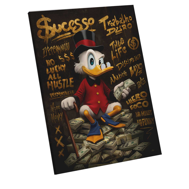 Donald Duck Success Money Pop Graffiti Wall Art