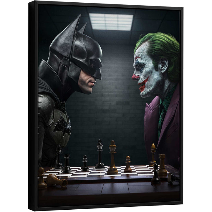 Final Showdown Canvas Print – Bat vs Joker Chess Duel