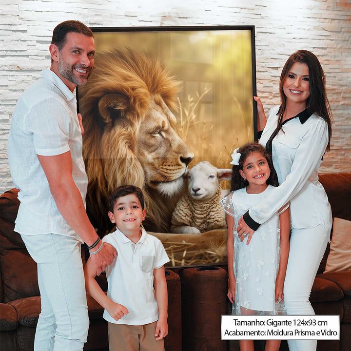 Lion and Lamb Canvas Wall Art – Protector of the Lamb Print