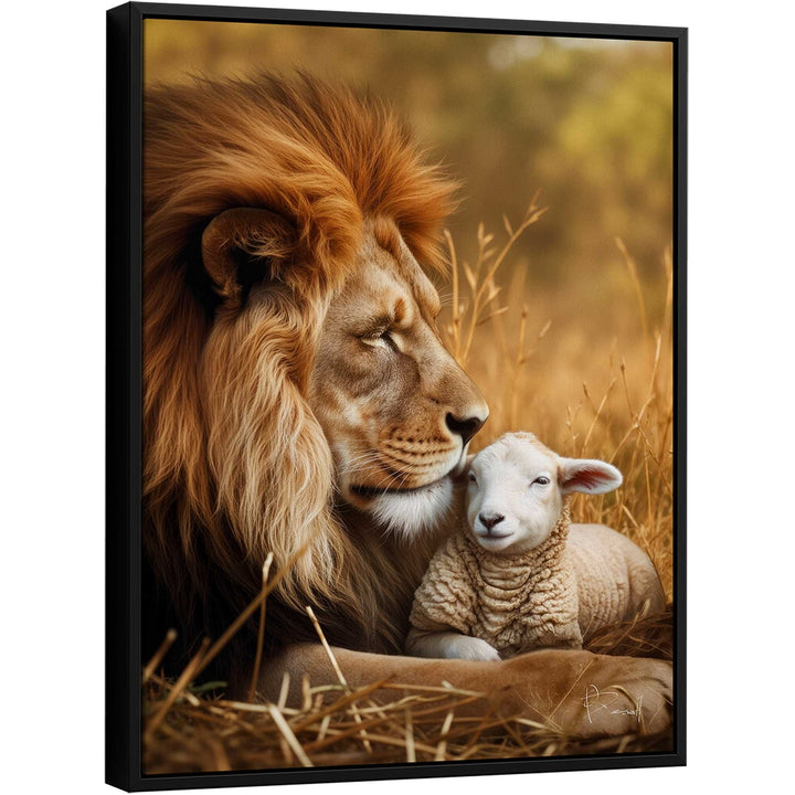 Lion and Lamb Canvas Wall Art – Protector of the Lamb Print