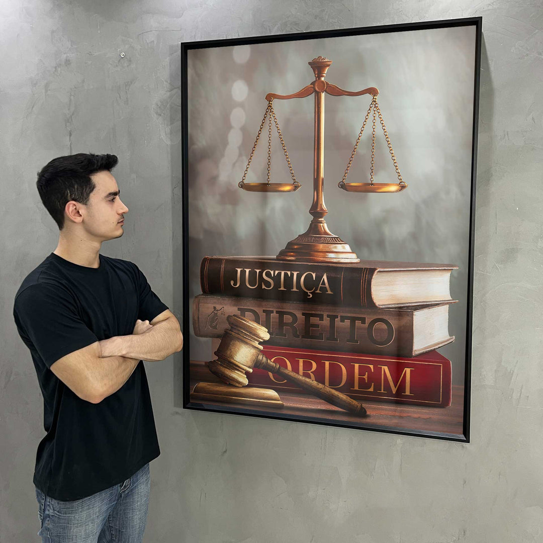 Justice Symbols Canvas Print – Law Office Wall Art with Scales