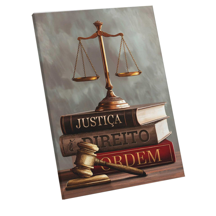 Justice Symbols Canvas Print – Law Office Wall Art with Scales