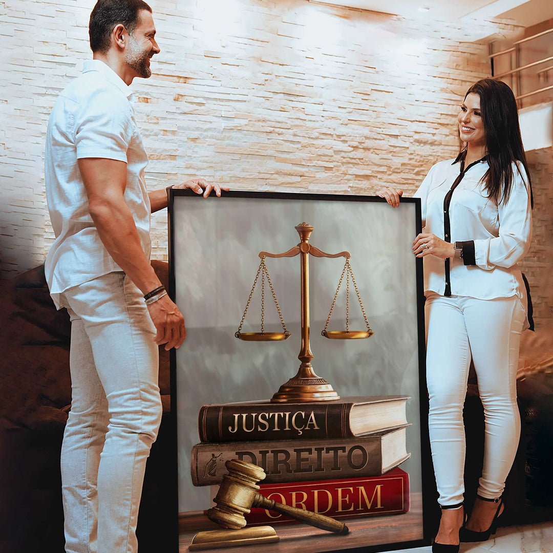 Justice Symbols Canvas Print – Law Office Wall Art with Scales