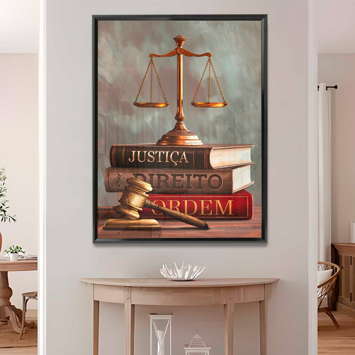 Justice Symbols Canvas Print – Law Office Wall Art with Scales