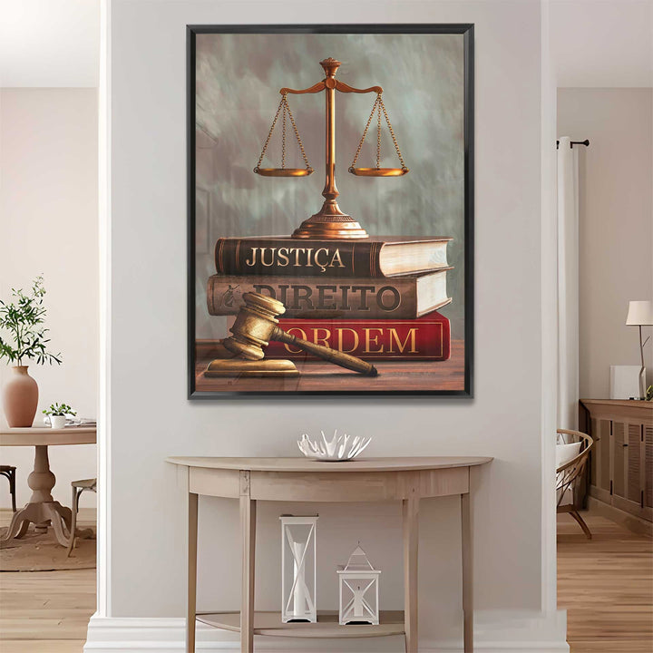 Justice Symbols Canvas Print – Law Office Wall Art with Scales