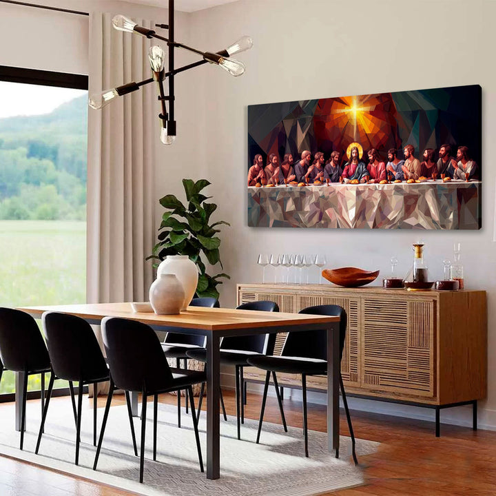 Geometric Holy Supper Canvas Print
