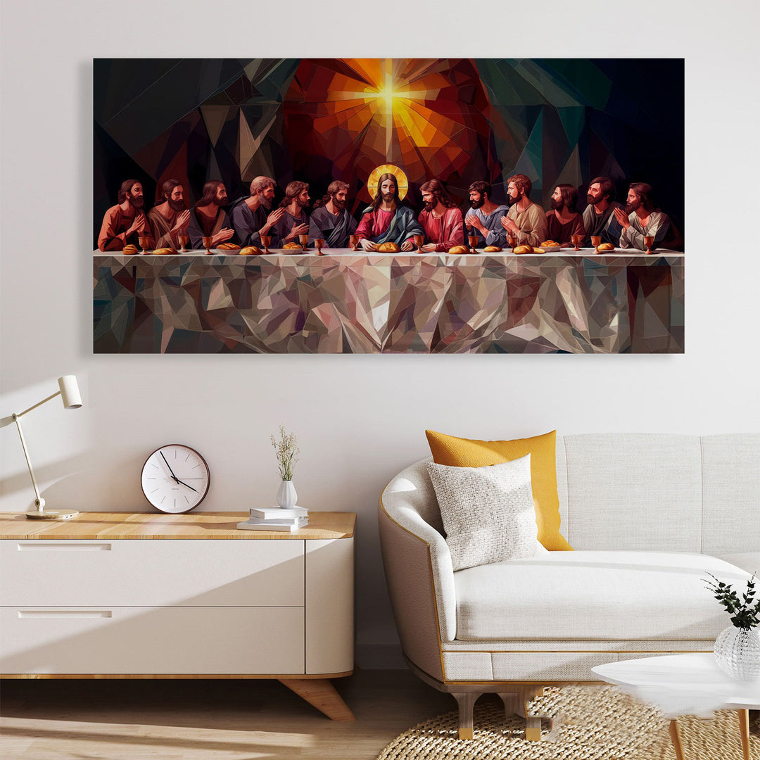 Geometric Holy Supper Canvas Print