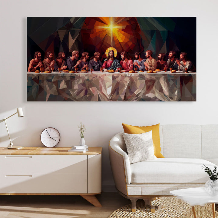 Geometric Holy Supper Canvas Print