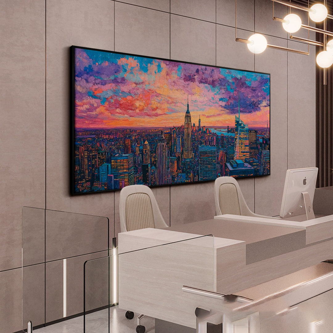 New York City Sunrise Canvas Print – Urban Skyline Wall Art