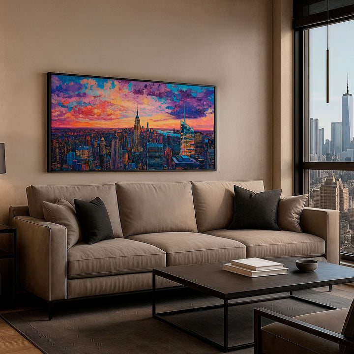 New York City Sunrise Canvas Print – Urban Skyline Wall Art