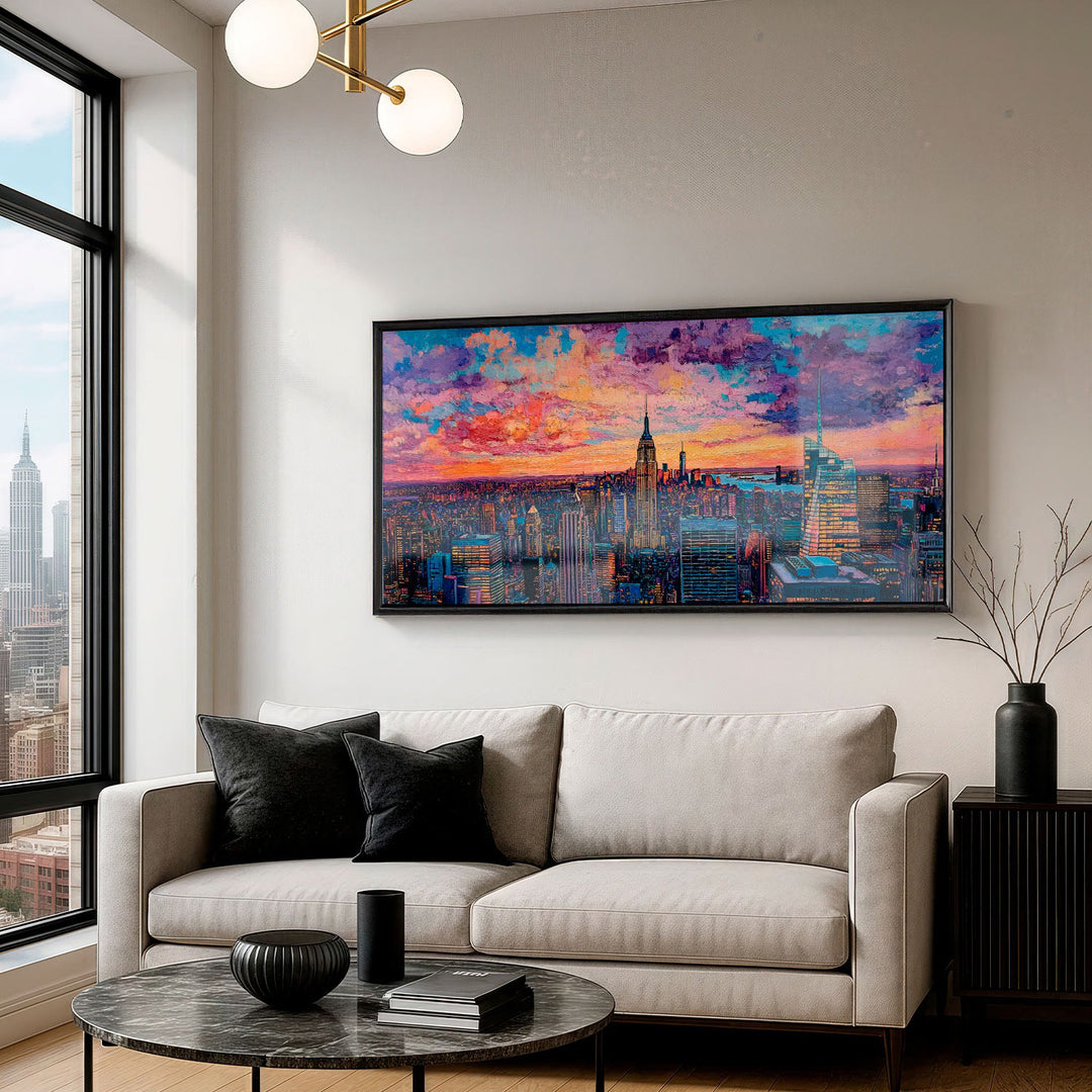 New York City Sunrise Canvas Print – Urban Skyline Wall Art