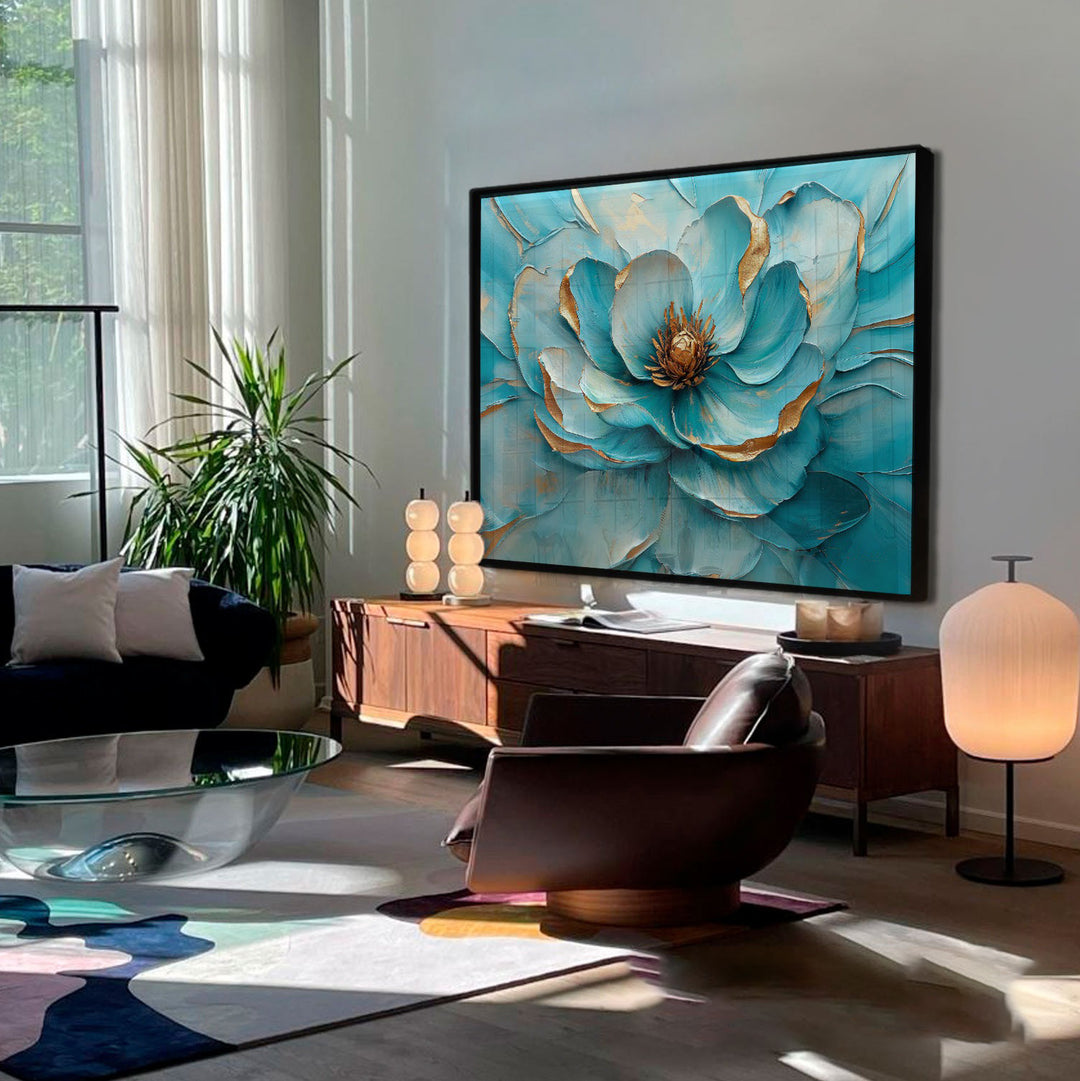 Blue Petal Abstract Wall Art