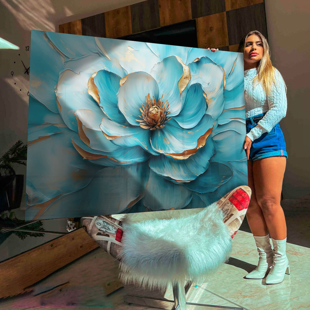 Blue Petal Abstract Wall Art