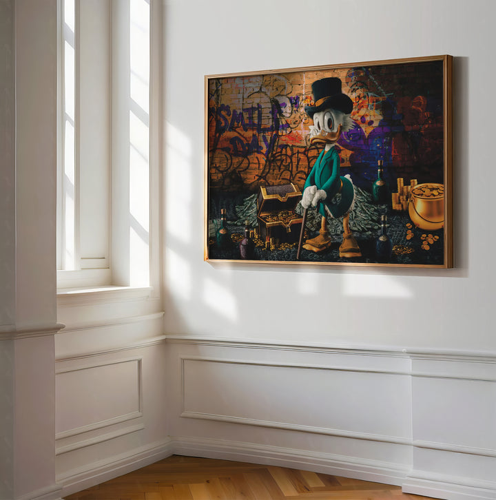 Uncle Scrooge Millionaire Painting – Pop Graffiti Canvas Wall Art