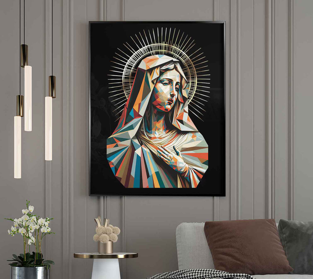 Virgin Mary Catholic Wall Art for Modern Homes  Mother Mary Home Decor