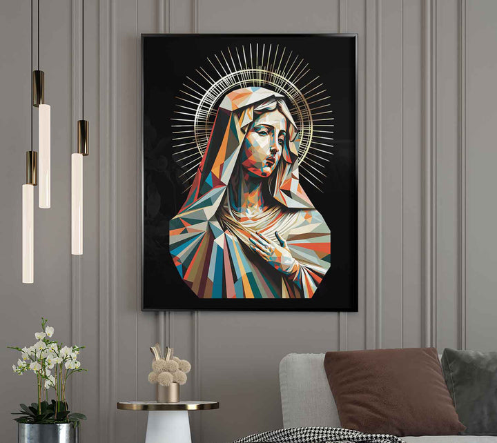 Virgin Mary Catholic Wall Art for Modern Homes  Mother Mary Home Decor