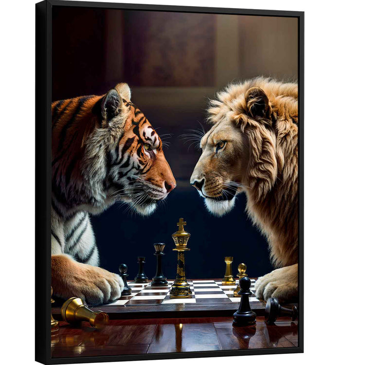 Lion vs Tiger Game of Beast Canvas Print