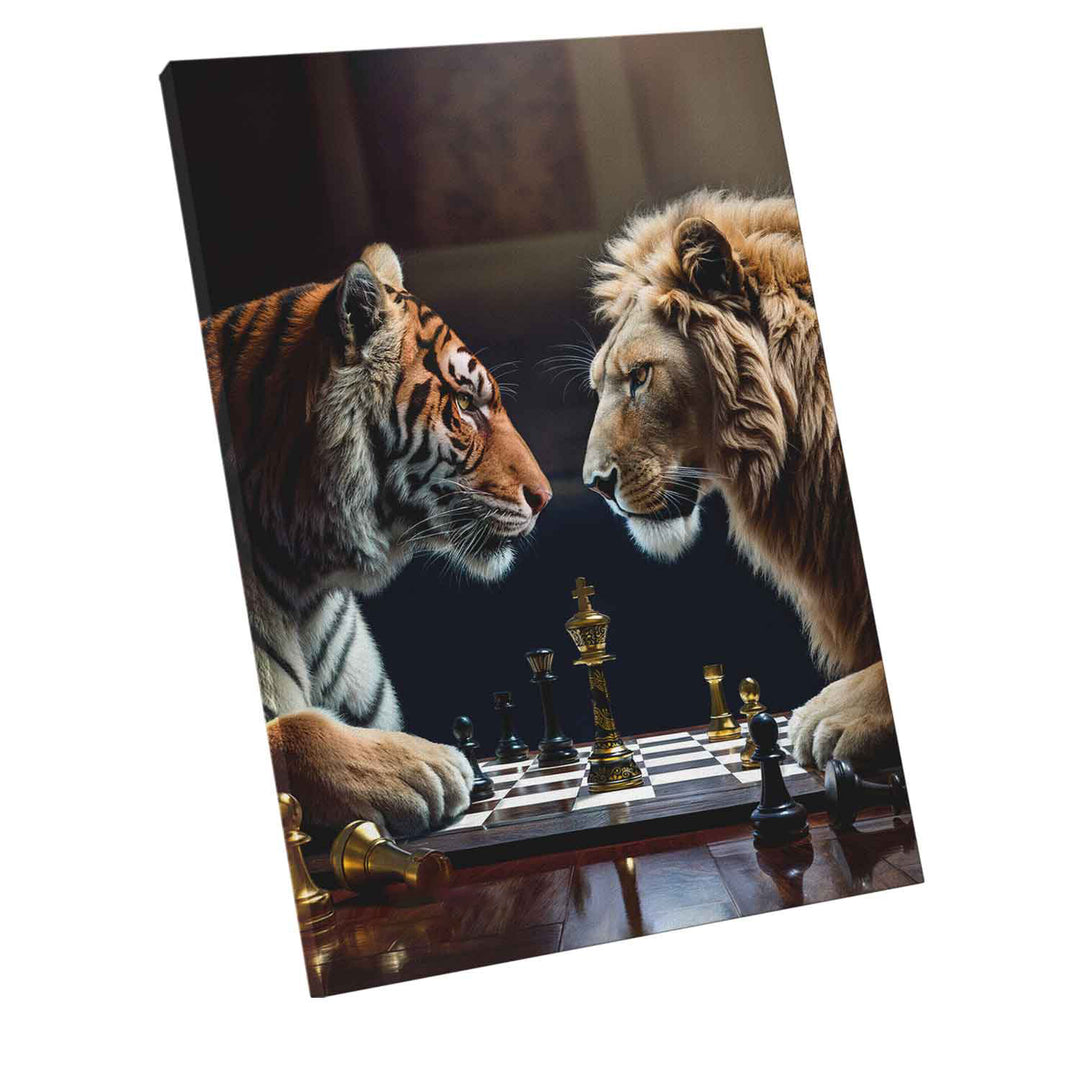 Lion vs Tiger Game of Beast Canvas Print