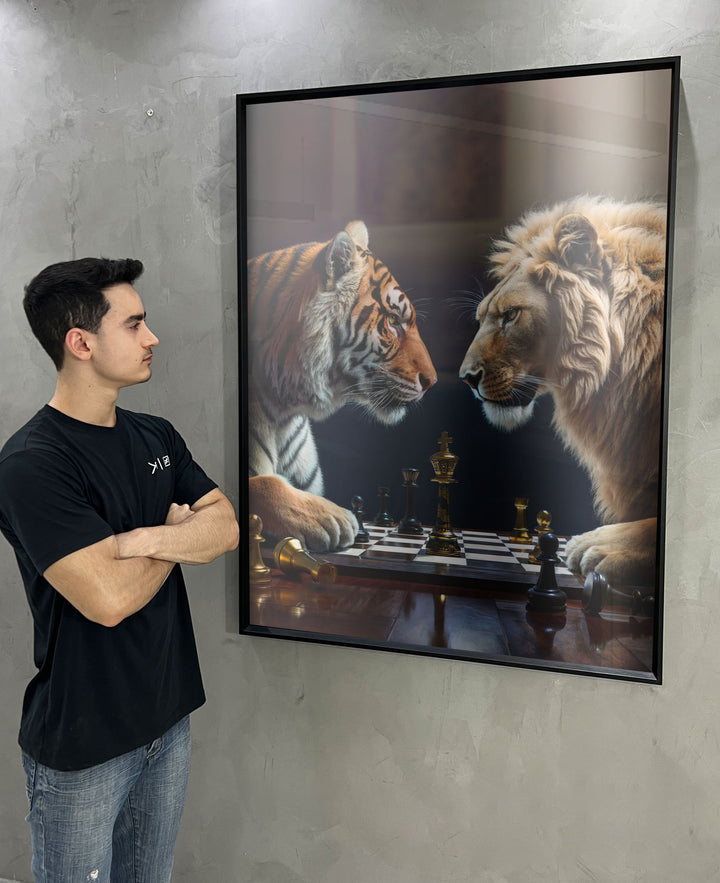 Lion vs Tiger Game of Beast Canvas Print