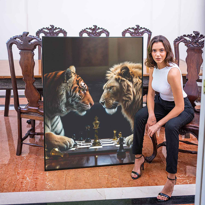 Lion vs Tiger Game of Beast Canvas Print