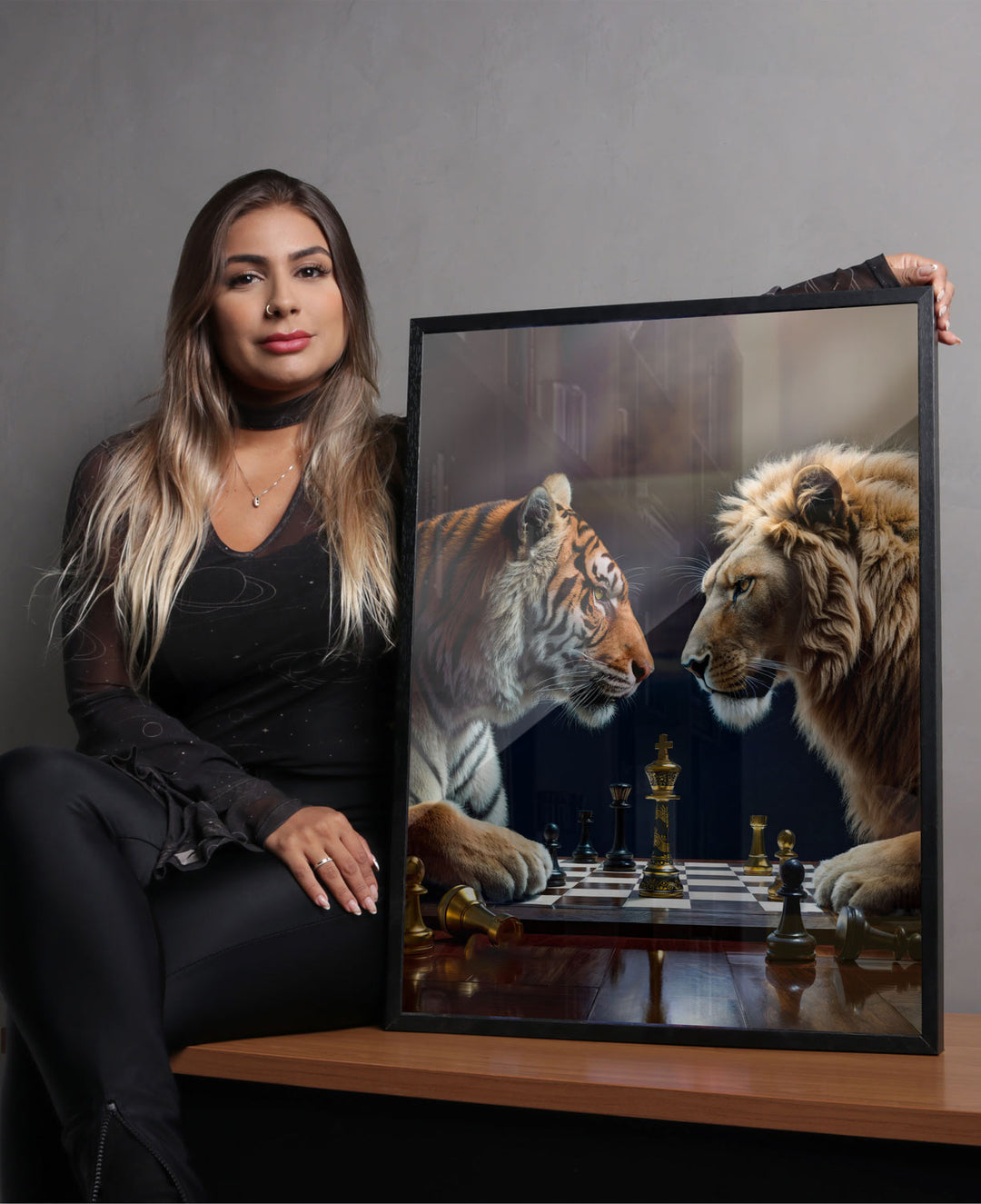 Lion vs Tiger Game of Beast Canvas Print