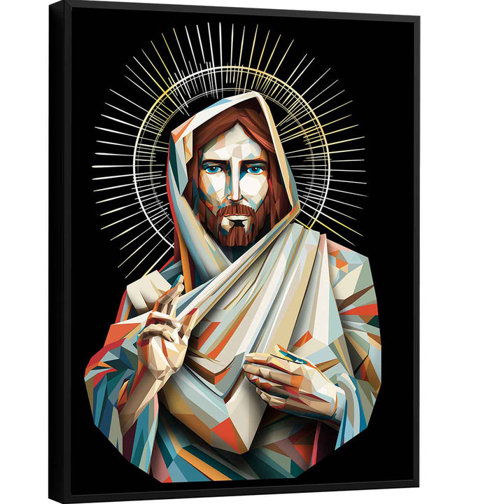 Jesus Wall Art  Abstract Jesus Painting  Christian Wall Art  Farmhouse Wall Decor
