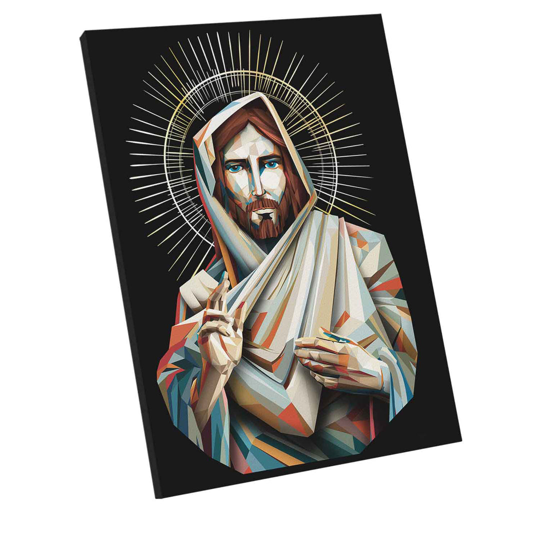 Jesus Wall Art  Abstract Jesus Painting  Christian Wall Art  Farmhouse Wall Decor