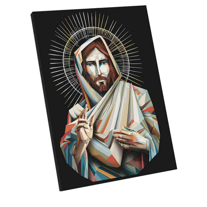 Jesus Wall Art  Abstract Jesus Painting  Christian Wall Art  Farmhouse Wall Decor