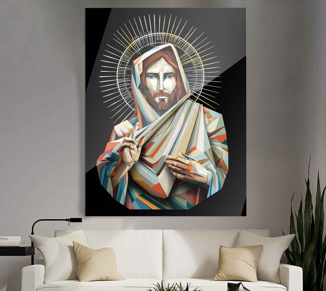Jesus Wall Art  Abstract Jesus Painting  Christian Wall Art  Farmhouse Wall Decor