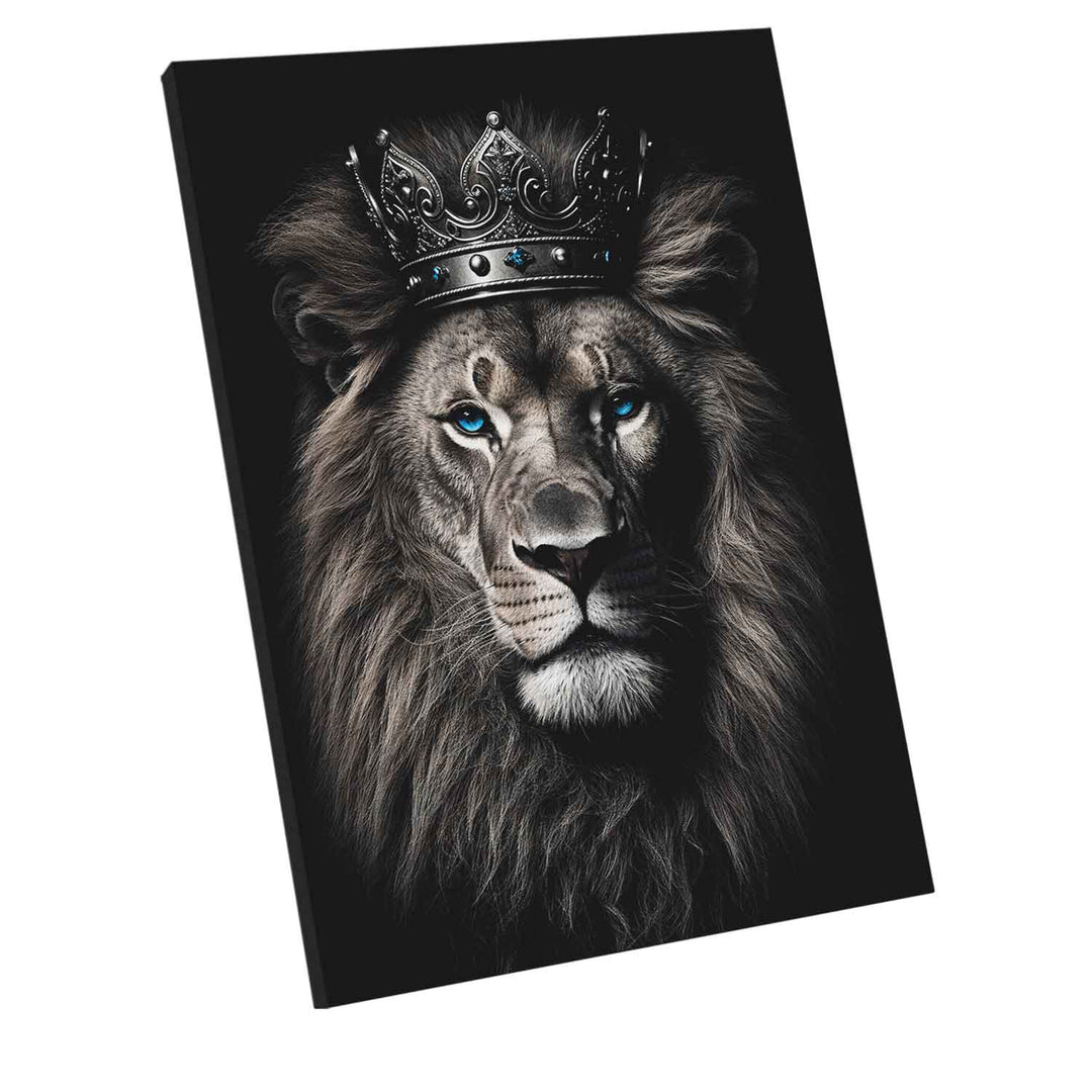 Royal Lion With Crown Modern Canvas Print