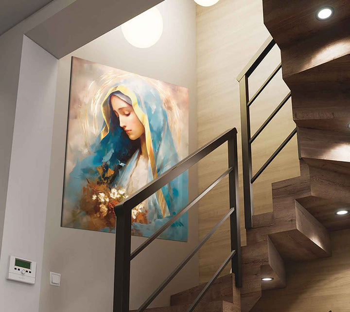 Mother Mary Our Lady of Grace  Virgin Mary Watercolor Painting, Spiritual Catholic Prints