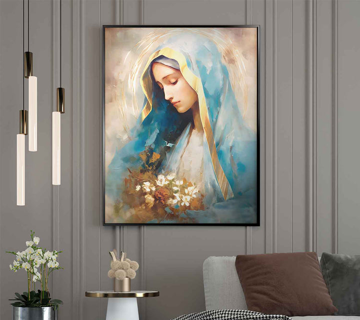 Mother Mary Our Lady of Grace  Virgin Mary Watercolor Painting, Spiritual Catholic Prints