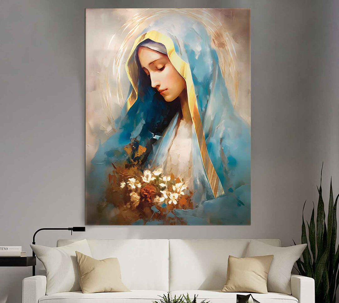 Mother Mary Our Lady of Grace  Virgin Mary Watercolor Painting, Spiritual Catholic Prints