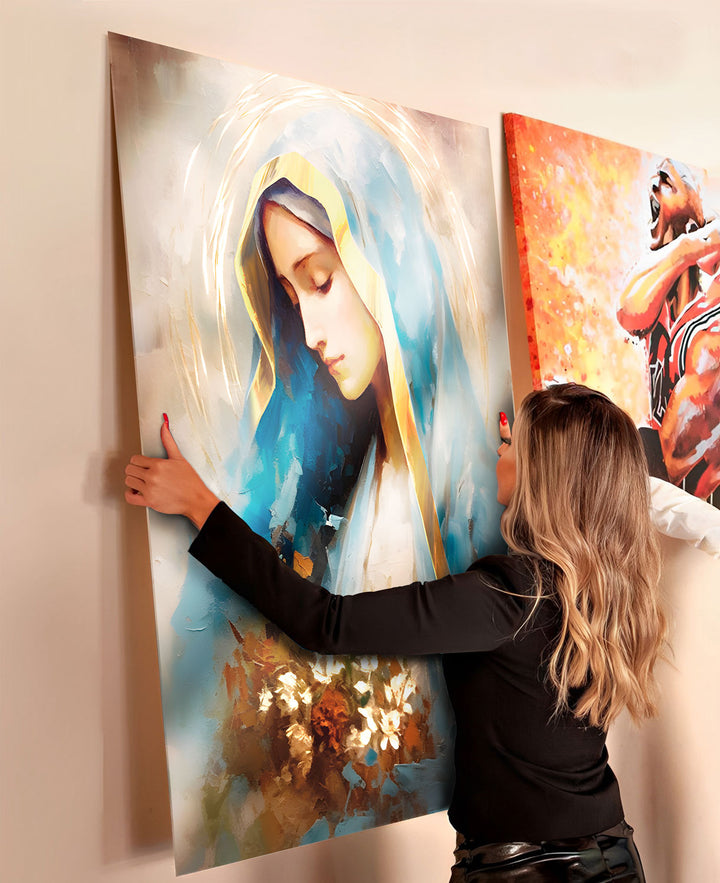 Mother Mary Our Lady of Grace  Virgin Mary Watercolor Painting, Spiritual Catholic Prints