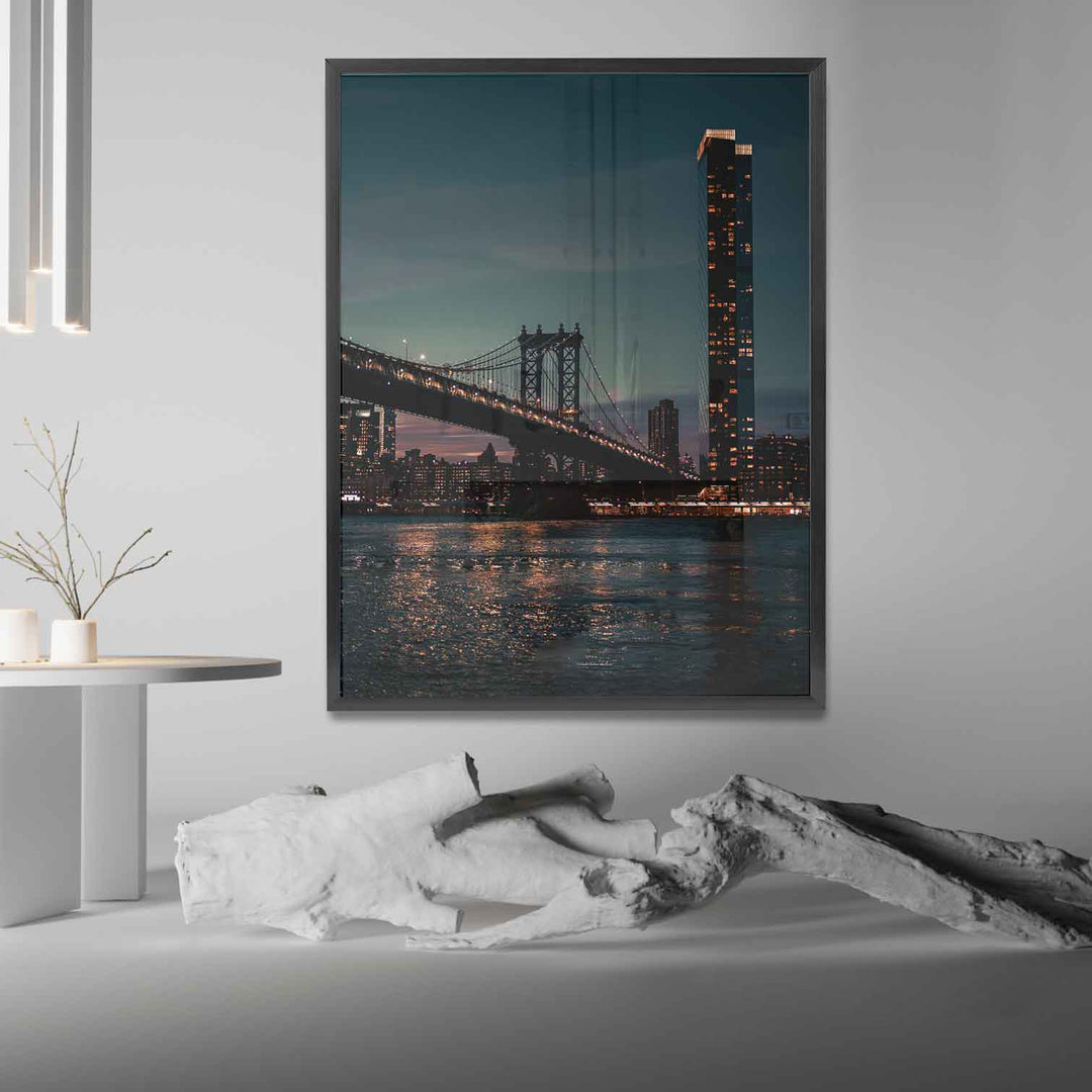 NYC Brooklyn Bridge Night View Canvas Print