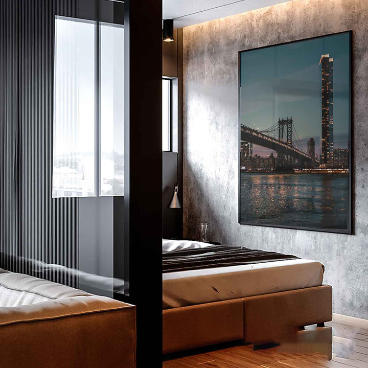 NYC Brooklyn Bridge Night View Canvas Print